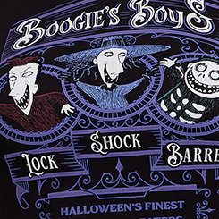 Disney The Nightmare Before Christmas Classic Fit Crew Neck Raw Edge Top - Cotton Boogie Boys Black, DEEP BLACK, swatch