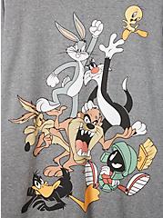 Looney Tunes Cozy Fleece Crew Neck Sweatshirt, MEDIUM HEATHER GREY, alternate