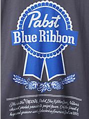 Plus Size Pabst Blue Ribbon Split Neck Raglan Tee - Cotton-Blend Black, VINTAGE BLACK, alternate