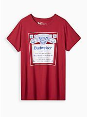 Plus Size Budweiser Classic Fit Crew Neck Tee - Cotton Red, JESTER RED, hi-res