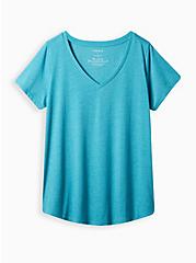 Plus Size  Girlfriend Tee - Signature Jersey Heather Teal, BLUE, hi-res