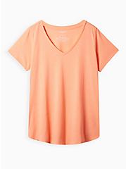 Plus Size Girlfriend Tee - Signature Jersey Heather Coral, CORAL, hi-res