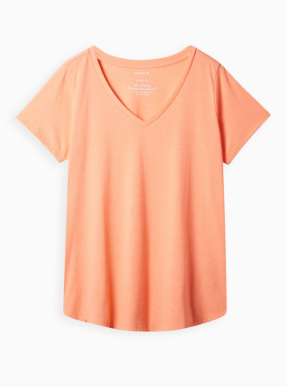 Plus Size Girlfriend Tee - Signature Jersey Heather Coral, CORAL, hi-res