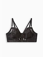 Overt Strappy Mesh Underwire Bra With Mesh Cups, RICH BLACK, hi-res