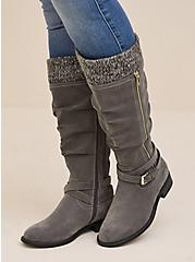 Sweater Knee Boot (WW), GREY, alternate