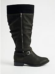 Plus Size Oil Sueded Sweater Knee Boot - Black (WW), BLACK, alternate