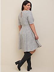 Plus Size Mini Studio Double Knit Skater Dress, GREY, alternate