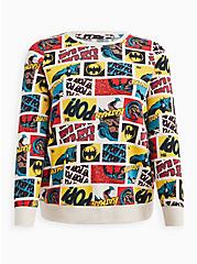 Plus Size Warner Bros. Batman Retro Comic Cozy Fleece Crew Neck Sweatshirt, MULTI, hi-res