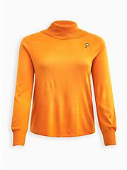 Scooby Doo Velma Turtleneck Pullover Sweater, ORANGE, hi-res