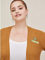 Plus Size Scooby Doo Scooby Cardigan Open Front Sweater, BROWN, alternate