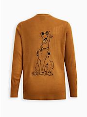 Scooby Doo Scooby Cardigan Open Front Sweater, BROWN, hi-res