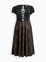 Outlander Tartan Midi Double Knit Dress, MULTI, hi-res