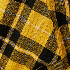 Plus Size Lizzie Crinkle Flannel Gauze Button-Up Shirt, PLAID YELLOW, swatch