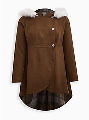 Plus Size Outlander Brianna Fur Riding Coat, BROWN, hi-res