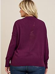 Lovesick V-Neck Pullover Sweater, POTENT PURPLE, alternate