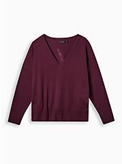 Lovesick V-Neck Pullover Sweater, POTENT PURPLE, hi-res