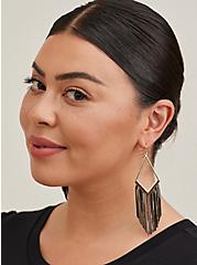 Plus Size Slinky Leaf Hanging Earring - Gold Tone Multi, , alternate