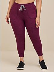 Happy Camper Super Soft Performance Jersey Crop Active Jogger In Classic Fit, POTENT PURPLE, alternate