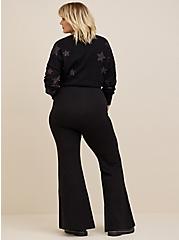 Plus Size Lovesick Crop Cozy Fleece Flare Pant, BLACK, alternate