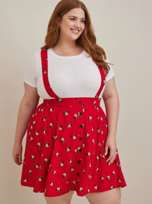 Plus Size - Disney Minnie Mouse Mini Skirtall - Challis Red - Torrid