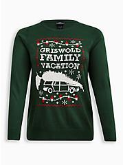 Warner Bros. Christmas Vacation Jacquard Pullover Sweater, GREEN, hi-res