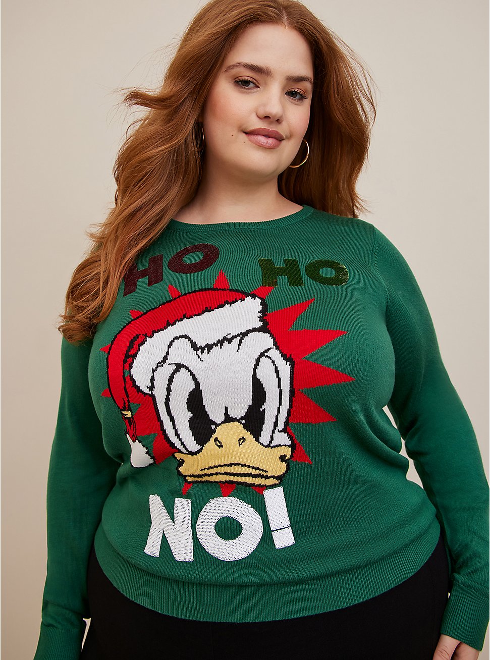 Disney Mickey & Friends Donald Duck Cozy Fleece Tunic Sweatshirt, GREEN, hi-res