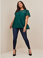 Plus Size Lace Tiered Top, BOTANICAL GARDEN, alternate