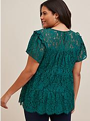 Plus Size Lace Tiered Top, BOTANICAL GARDEN, alternate