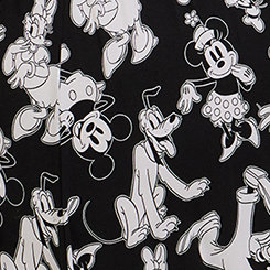 Disney Mickey & Friends Midi Fit & Flare Skater Dress - Black Multi, MULTI, swatch