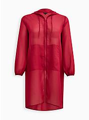 Plus Size Longline Zip Up Jacket - Chiffon Pink, MAGENTA, hi-res