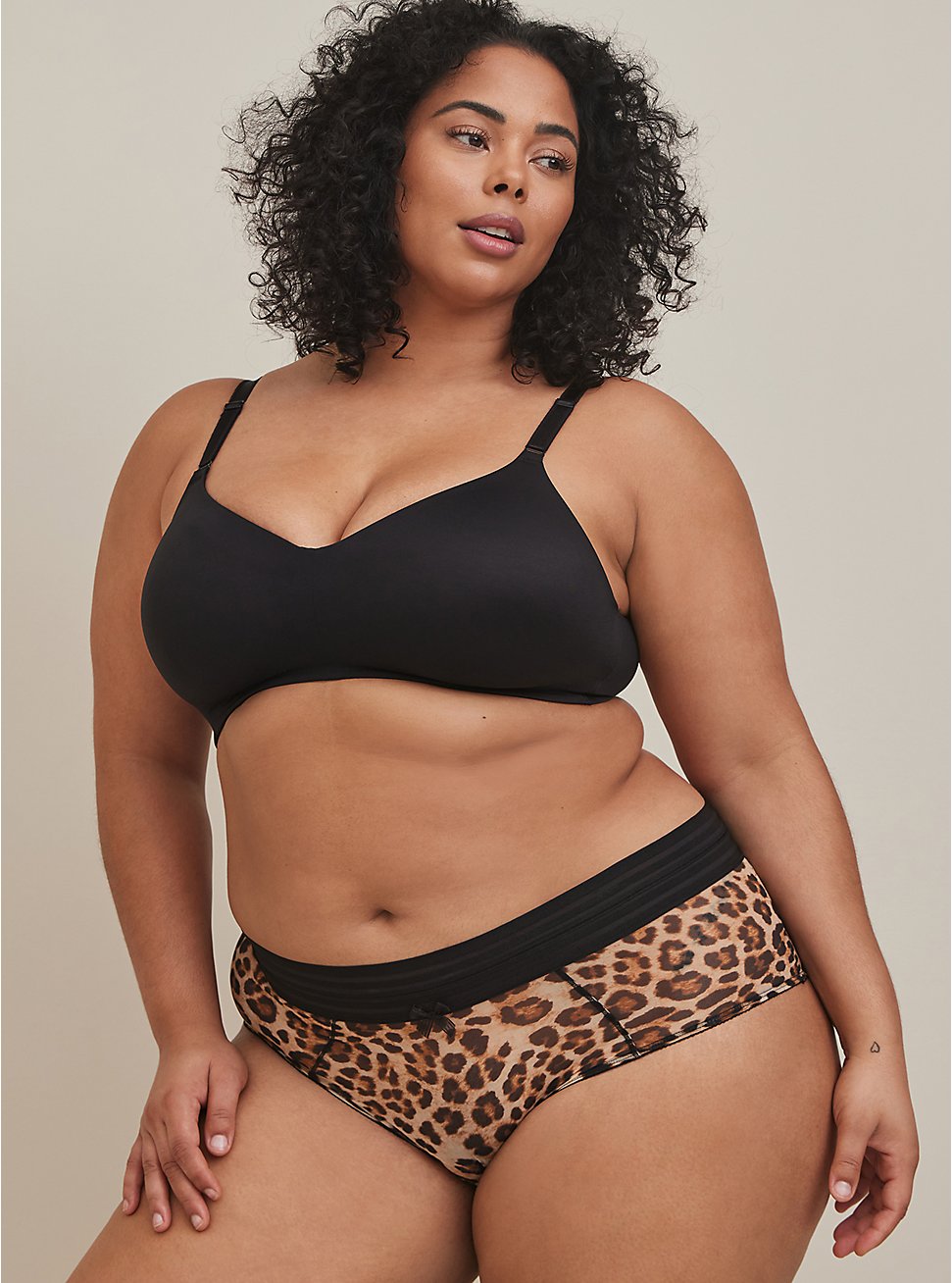 Simply Mesh Mid-Rise Cheeky Panty, FIFTIES LEOPARD BEIGE, hi-res