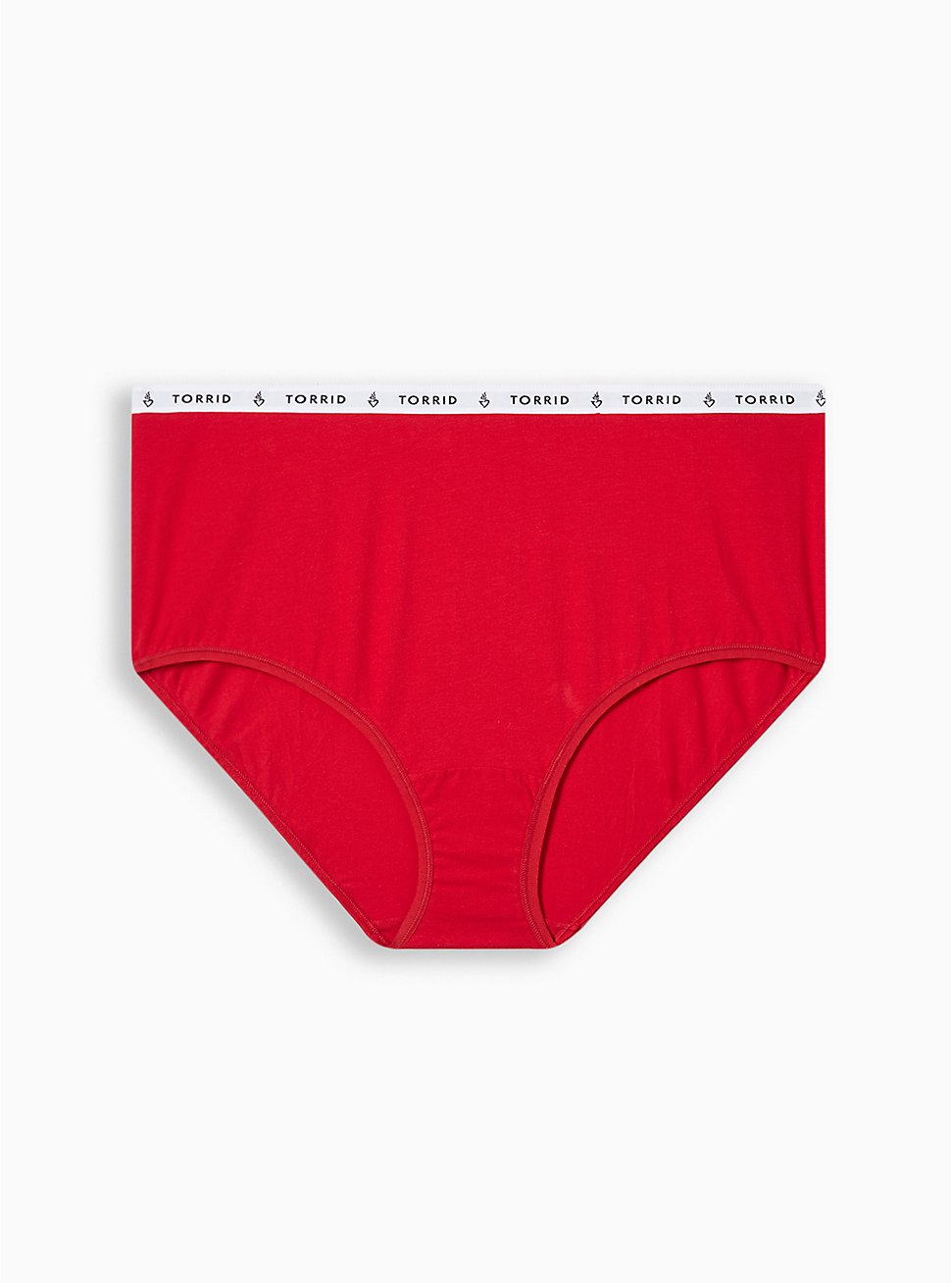 Plus Size Cotton High Rise Cheeky Logo Panty, JESTER RED, hi-res