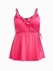 Plus Size Georgette Ruffle Front Cami - Chiffon Pink, PINK GLO, hi-res