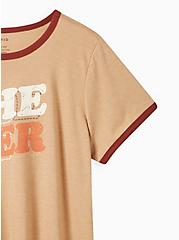 #TorridStrong Classic Fit Signature Jersey Crew Neck Ringer Tee, BROWN, alternate