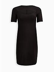 Plus Size Bodycon Cutout Dress - Studio Knit Black, BLACK, hi-res