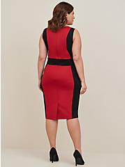 Mini Studio Luxe Ponte Contour Bodycon Dress, RED, alternate