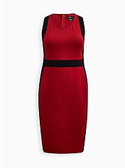 Mini Studio Luxe Ponte Contour Bodycon Dress, RED, hi-res