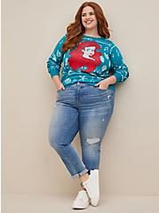 Plus Size Disney's The Little Mermaid Ariel Pullover Fair Isle Sweater, MULTI, alternate