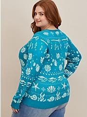 Plus Size Disney's The Little Mermaid Ariel Pullover Fair Isle Sweater, MULTI, alternate