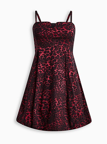 Plus Size Betsey Johnson Leopard Mini BabyDoll Dress, MULTI, hi-res