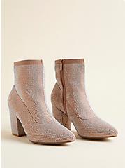 Stretch Knit Embellished Bootie (WW), TAUPE, hi-res