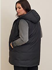 Nylon Puffer Vest, DEEP BLACK, alternate