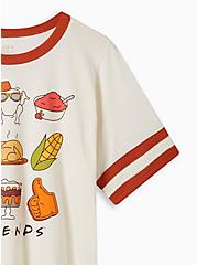 Friends Thanksgiving Classic Fit Cotton Crew Neck Ringer Tee, IVORY, alternate