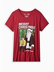 The Office Merry Christmas Classic Fit Cotton Ringer Tee, JESTER RED, hi-res