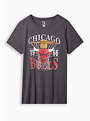 NBA Chicago Bulls Fit Cotton Crew Neck Tee, VINTAGE BLACK, hi-res