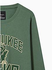 NBA Milwaukee Bucks Cozy Fleece Crew Neck Sweatshirt, GREEN, alternate