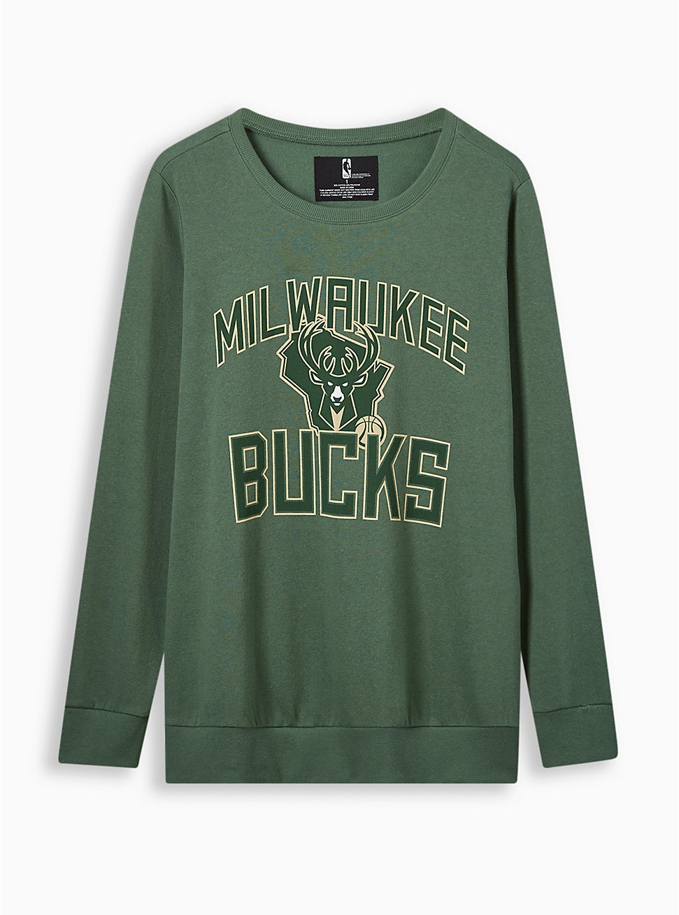 NBA Milwaukee Bucks Cozy Fleece Crew Neck Sweatshirt, GREEN, hi-res
