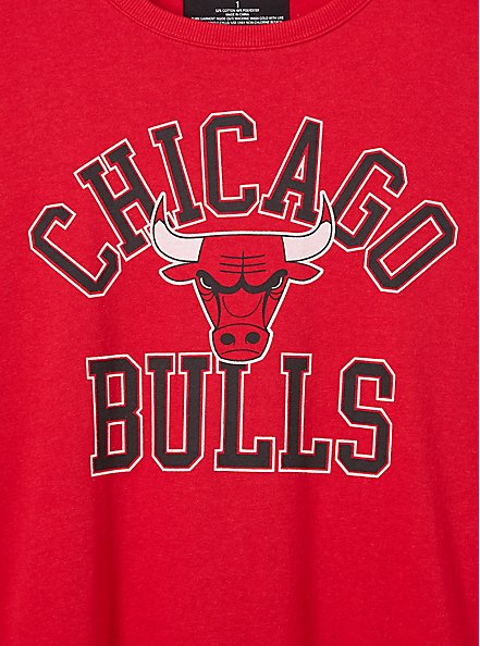 NBA Chicago Bulls Cozy Fleece Crew Neck Sweatshirt, JESTER RED, alternate