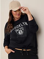 NBA Brooklyn Nets Cozy Fleece Crew Neck Sweatshirt, DEEP BLACK, hi-res