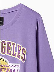 Plus Size NBA Los Angeles Lakers Cozy Fleece Crew Neck Sweatshirt, PURPLE, alternate